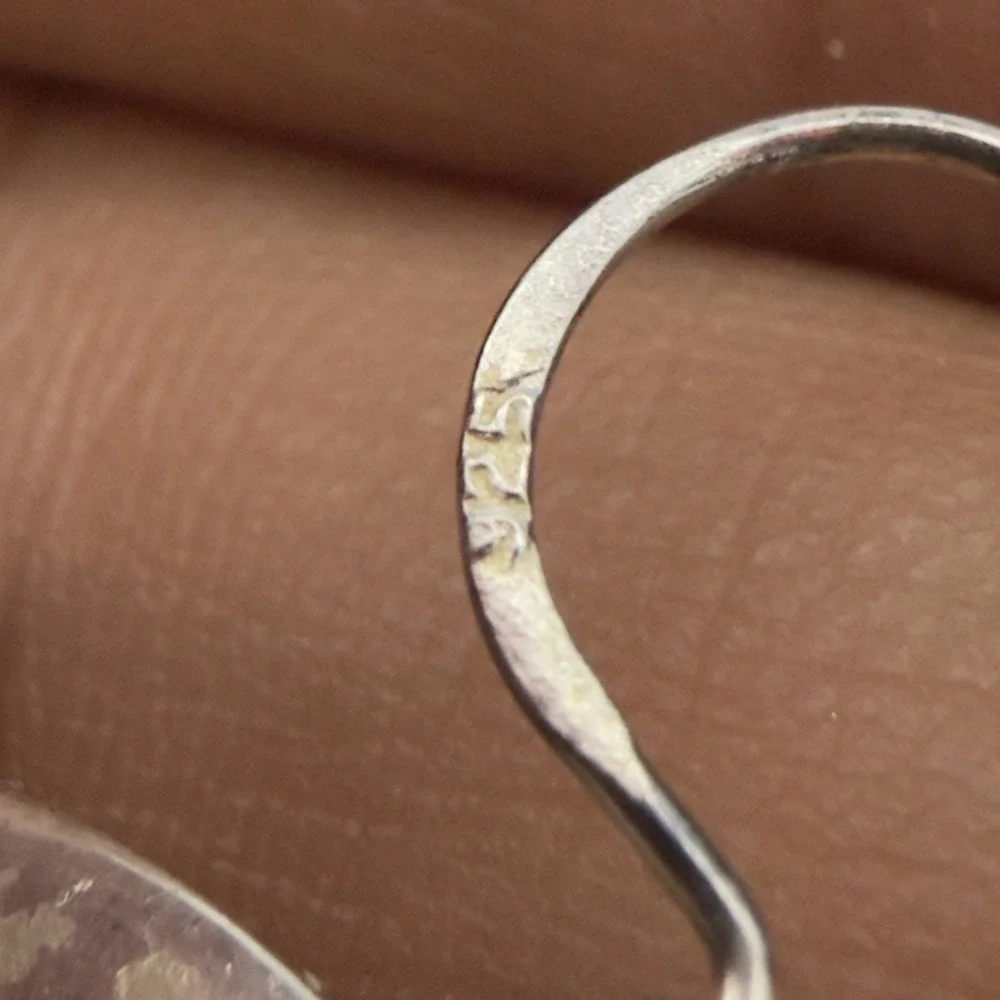 Vintage Sterling Silver Dangle Drop Hoop Earrings Hand Crafted 925 Modernist
